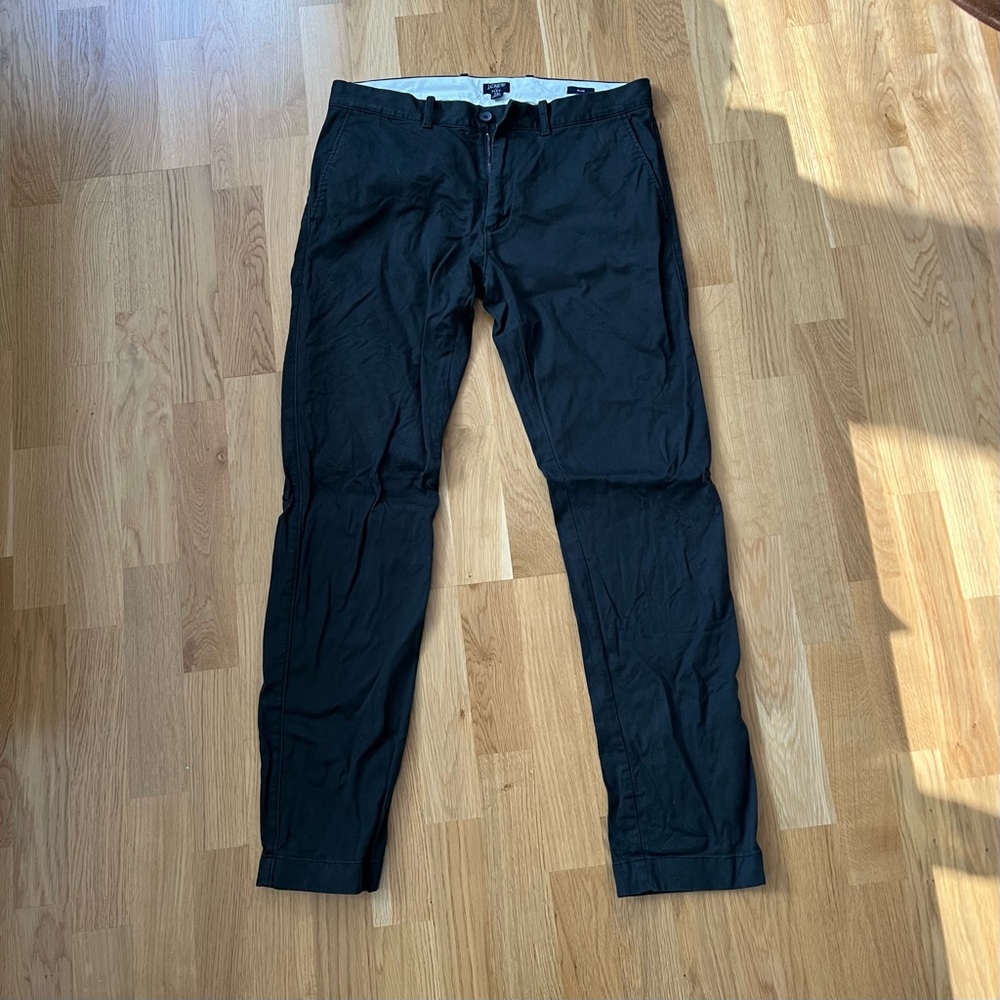 J Crew Flex Pants Men’s 33W 32L Slim Black
